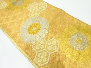 アンティーク　佐賀錦亀甲に菊模様織出し袋帯（材料）